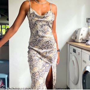 Snake Print Midi Dress